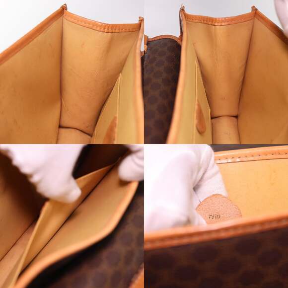 CELINE Macadam Canvas Shoulder Bag Pvc Leather Brown - Picture 12 of 12